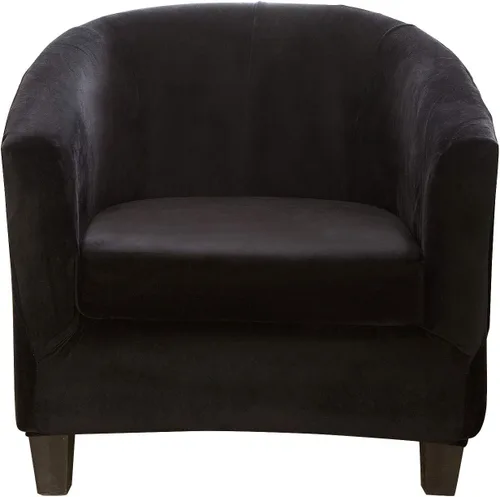 Vista 8 de ele ELEOPTION Funda de terciopelo para silla de club, 2 piezas, funda protectora de muebles con parte inferior elástica, funda de sofá súper suave 01