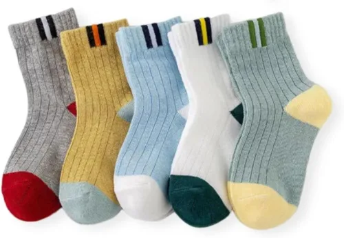 Vista 3 de Magic Pet Calcetines de algodón para niños, para deportes, escuela, fútbol, béisbol, guardería, divertidos, para niños pequeños, 5 pares, 1 paquete