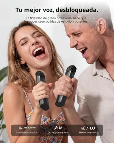 Vista 8 de Máquina de Karaoke Ikarao para Adultos, con Pantalla de Visualización de Letras, Tablet de Karaoke de 32GB, 2 Micrófonos Inalámbricos, Altavoz