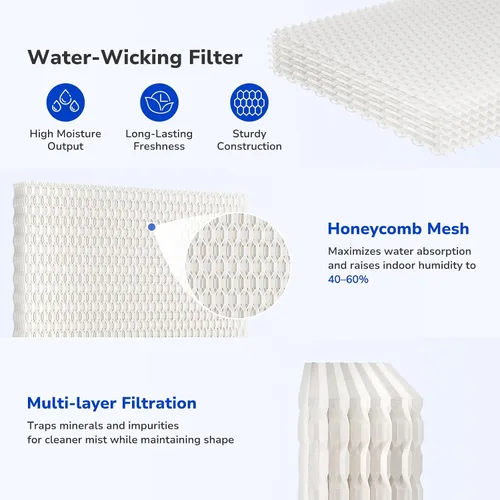 Vista 3 de Fil-fresh MD1-0034 - Mecha de repuesto para humidificador de repuesto, filtro de repuesto compatible con humidificador evaporativo Vornado Evap40