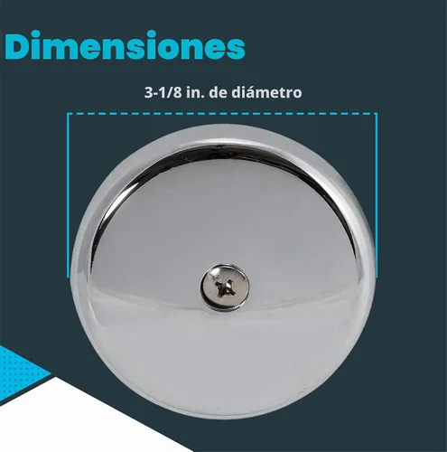 Vista 6 de EZ-FLO Placa frontal de desbordamiento de bañera de 1 agujero con tornillo, acabado cromado, 35247
