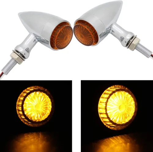 Vista 10 de FATECIM 2 luces LED de señal de giro para motocicleta, luces de conducción de alta resistencia, intermitentes traseros para Bobber Harley, Honda