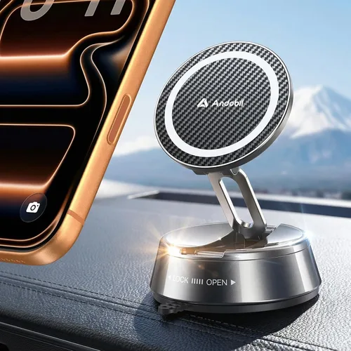 Vista 10 de andobil Actualizado para Montura de Coche Magsafe Pro [Ímpetu Más Fuerte, Compatible con Teléfonos Grandes] Soporte Magnético Giratório 360°