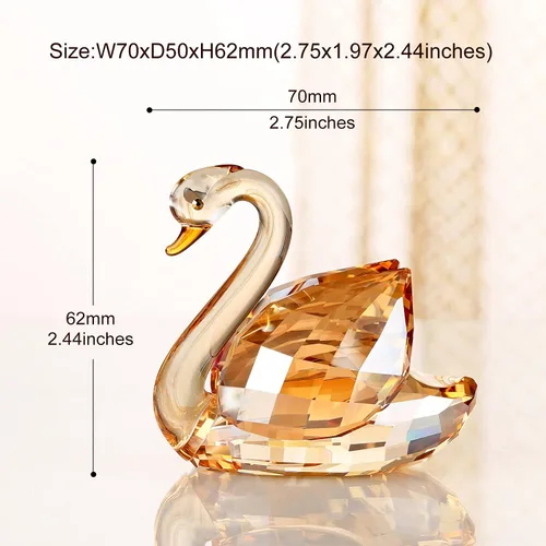 Vista 5 de DOJOZ Crystal Swan - Un par de regalos dulces para el día de San Valentín, colección de figuritas brillantes, pisapapeles, centro de mesa (azul)