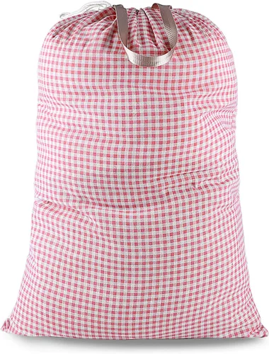 Vista 15 de Bolsa de lavandería extra grande con cordón y asa, bolsa de ropa sucia de viaje resistente para lavandería y hogar, forro duradero para cesta