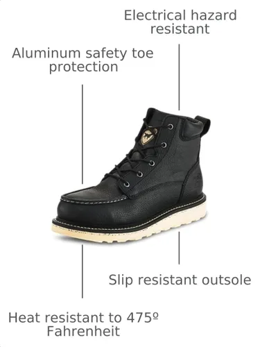 Vista 3 de Irish Setter, Ashby, para hombre, 6 pulgadas, puntera de seguridad de aluminio, bota de trabajo