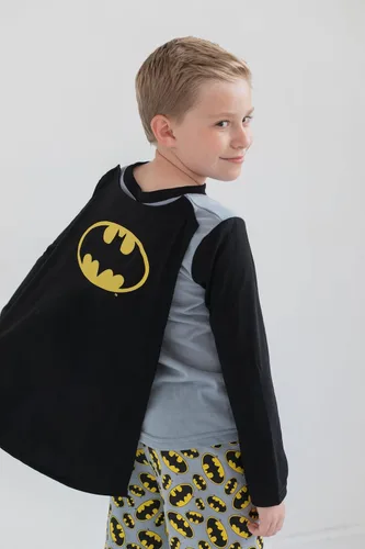 Vista 4 de DC Comics Justice League Superman Batman - Conjunto de pijama de 3 piezas para niños pequeños y grandes