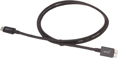 Vista 4 de Amazon Basics, Cable de carga rápida USB-C a Micro USB 3.1 Gen 2, 10Gbps de alta velocidad, 3 pies, color negro