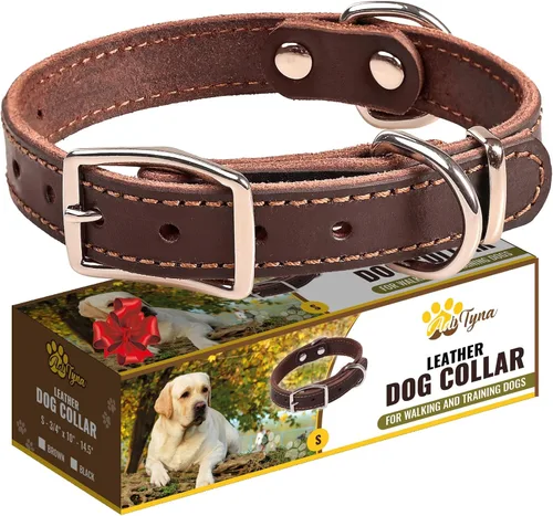 Vista 14 de Collar de perro de cuero negro resistente, collar de perro suave y fuerte para cachorros o razas pequeñas