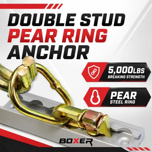 Vista 5 de Boxer - Paquete de 4 - Anillo de pera doble con ajuste de riel L - Accesorio L para riel de 5,000 libras