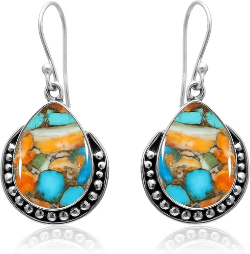 Vista 21 de Veracity Jewelry - Aretes de plata de ley con piedras preciosas para mujeres y niñas, regalo para su cumpleaños, aniversario, esposa, mamá, novia