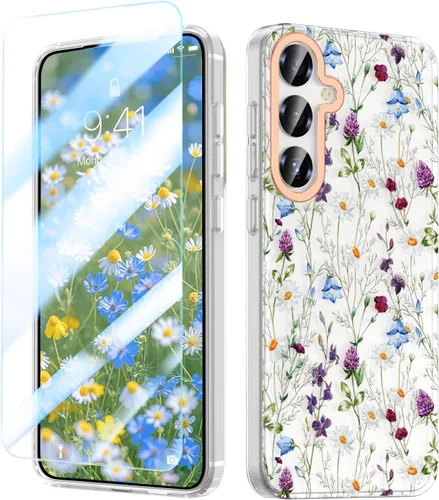 Vista 8 de MILPROX Funda para Samsung Galaxy S25 - Cubierta Slim Fit Floral S-25, Elegante Diseño de Flores Femenino, Carcasa Protectora Linda Ultra-Delgada