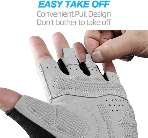 Vista 2 de ROCKBROS Guantes de ciclismo para hombre, guantes de bicicleta de montaña, guantes de bicicleta SBR Pad antideslizante guantes de conducción