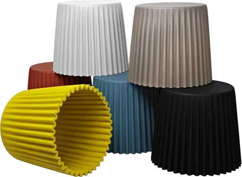 Vista 6 de 2xhome Juego de 2 taburetes apilables modernos Mesa auxiliar versátil moldeada de plástico, otomana, sillas Resistente a la intemperie para uso