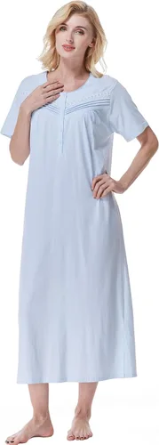 Vista 4 de Keyocean - Camisones para mujer, 100% algodón, suave, ligero, cómodo, ropa de dormir