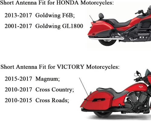 Vista 6 de Antena corta para motocicleta, apta para modelos selectos de motocicletas Can-Am Spyder, Indian, Honda, BMW, Victory Diseñada para recepción
