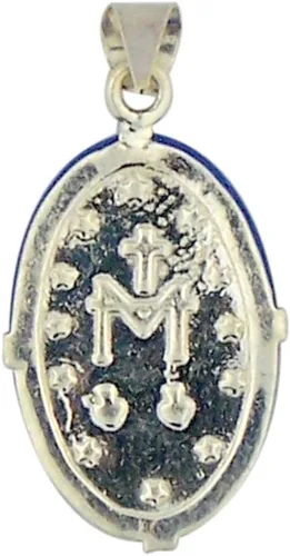 Vista 2 de Religious Gifts - Medalla milagrosa de Cameo de plata de ley 1 14 pulgadas