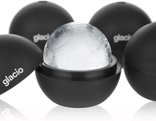 Vista 24 de Moldes para cubitos de hielo, paquete de 2 bandejas de silicona para 8 Cubo de 2" (negro)