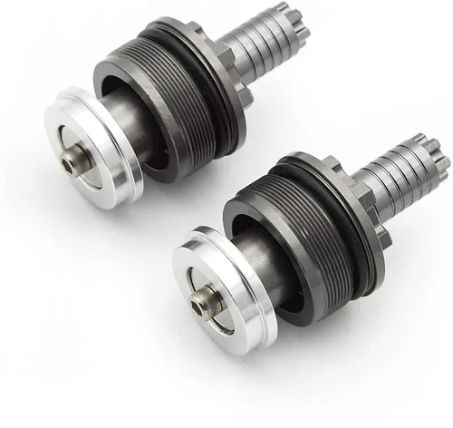 Vista 7 de FXCNC Motorcycle Preload Adjusters Fork Bolts Aluminum Shock Absorber & Screws Compatible with YZF R3 MT03 2014-2018， YZF R25 MT-25 2013-2018 silver