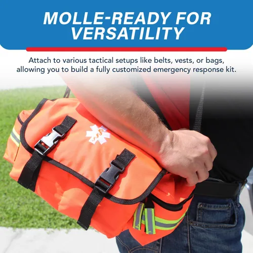 Vista 6 de Luminary Trauma Bag Stocked Medium Modular Reflective EMS-EMT Medic Bug Out Bag Kit de primeros auxilios para profesionales del hogar primeros