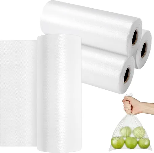 Vista 8 de FUNSUEI 1000 bolsas de plástico de 10 x 14 pulgadas, rollos de bolsas de plástico transparente para pan, frutas, verduras, 1 rollo/500 bolsas