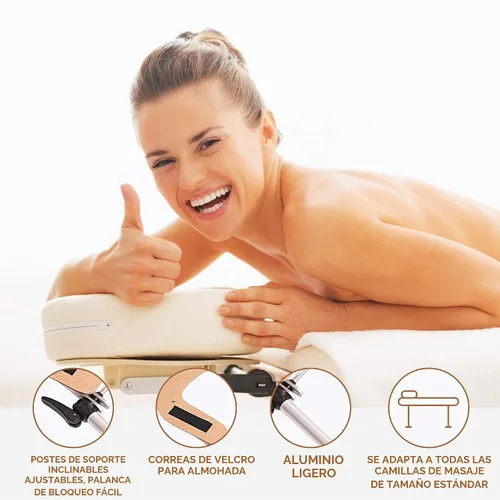 Vista 5 de ForPro Soporte de aluminio para el espacio facial, ligero, ajustable, reposacabezas para mesas de masaje, 17.6 onzas