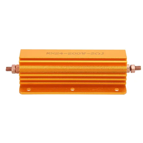 Vista 8 de Resistencia de potencia, 200W RX24 Carcasa de aluminio Resistencia de alambre enrollado 2Ohm 2R Resistencia de potencia de carcasa de aluminio