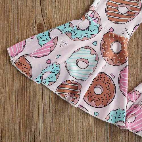 Vista 5 de Conjunto de 2 piezas de ropa de invierno para recién nacido, de manga larga, de encaje, con abertura en los pantalones vaqueros
