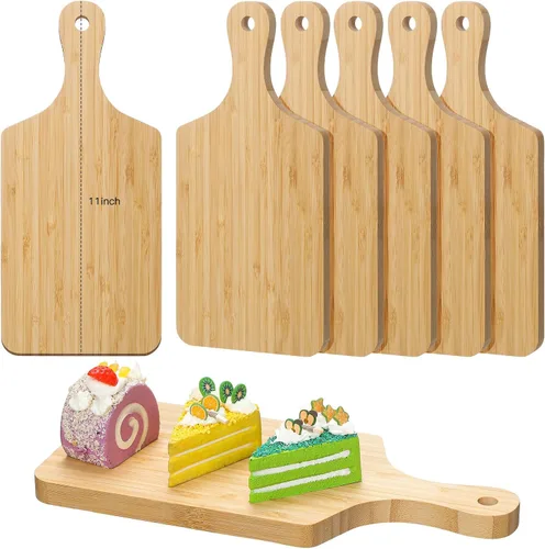 Vista 8 de Lounsweer Tabla de cortar gruesa de 6 piezas, tablero de madera a granel para cortar servir embutidos material para grabado láser, día de la madre