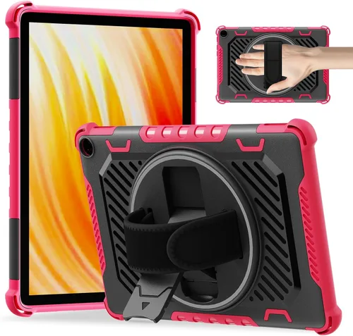 Vista 11 de ROISKIN Funda para Tablet Fire HD 10 de 2023 con soporte de patada de 360 y correa de mano