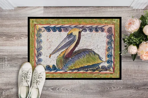 Vista 2 de Caroline's Treasures 8057-JMAT Pelican - Tapete para puerta delantera, 24 x 36 pulgadas, para interiores y exteriores, para entrada, antideslizante
