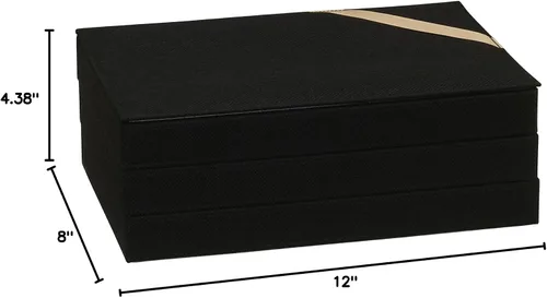 Vista 6 de Household Essentials Organizador de joyas negro apilables con tapa extraíble