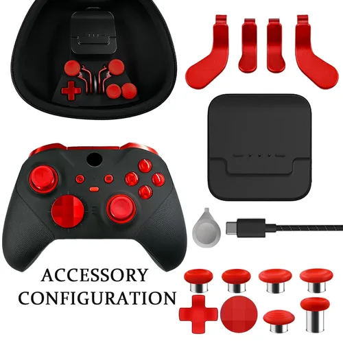 Vista 2 de Customized Elite Series 2 Controller(Magic Sound Red),Compatible with Xbox Elite Series 2 Controller,Gaming Controller Compatible for Xbox One, Xbox