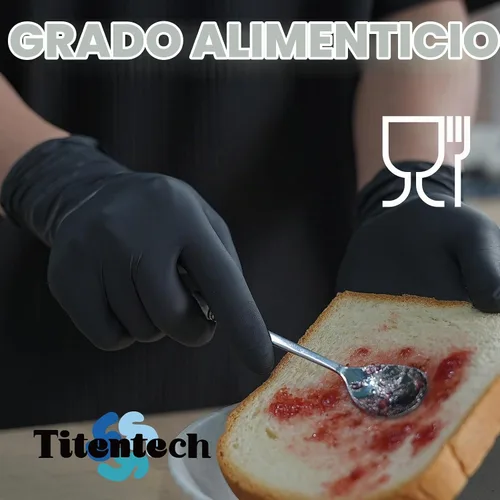Vista 5 de Guantes desechables de examen de nitrilo guantes de cocina negros desechables seguros para alimentos 3mil 100 unids/caja