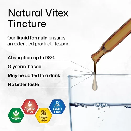 Vista 4 de BIO KRAUTER Vitex Chasteberry Suplemento para mujeres y apoyo para la menopausia* – 2 onzas líquidas 28 días de suministro – Tintura de bayas Vitex