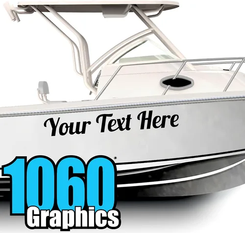 Vista 16 de Calcomanías de letras y números de barco personalizados (dos calcomanías) de vinilo marino