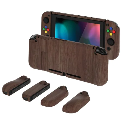 Vista 50 de PlayVital AlterGrips Ergonomic Grips Cover for Nintendo Switch, [2 Design] Interchangeable Comfort Dockable Protective Case with Screen Protector &
