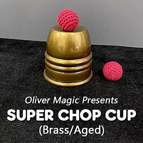 Vista 2 de ZQION Super Chop Cup (latón/envejecido) Trucos de magia Bola Aparecer desaparecer Magia Mago Primer plano Ilusiones Calle Trucos Mentalismo Props