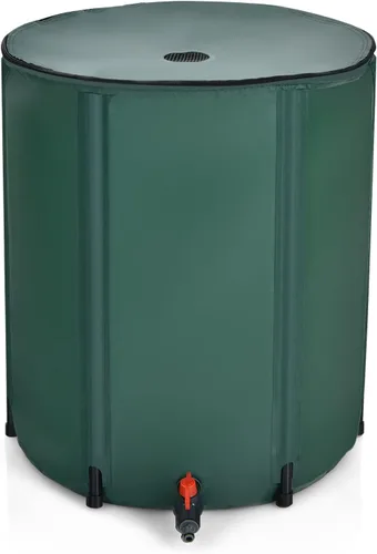 Vista 9 de S AFSTAR Barril de lluvia plegable, tanque de almacenamiento plegable para recolección de agua, resistente a la intemperie, contenedor de lluvia