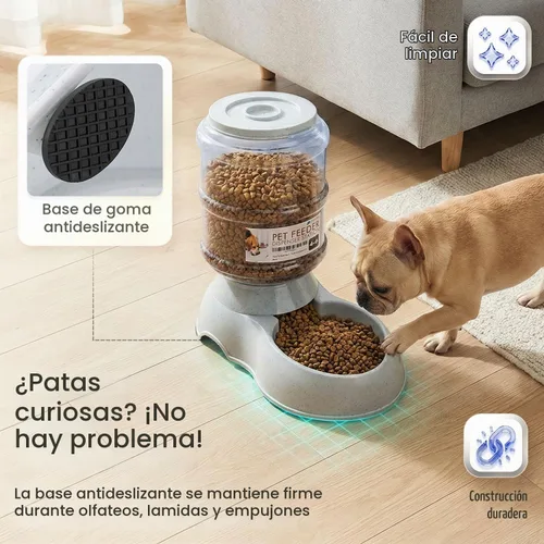 Vista 5 de Bol para mascotas con sistema dispensador automático y almacenamiento de alimento seco, de Flexzion
