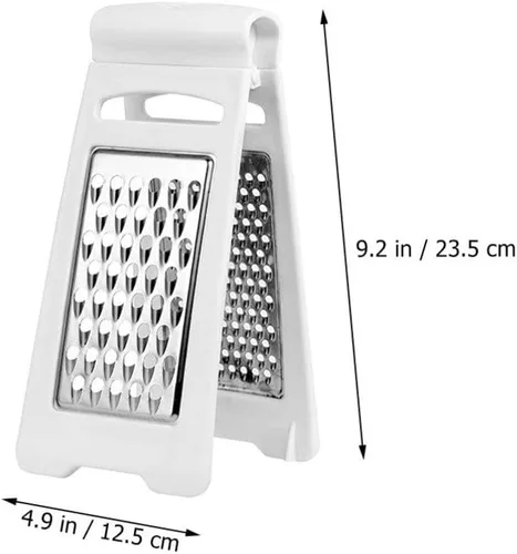 Vista 6 de UPKOCH Rallador de queso de mano, rallador de cocina de acero inoxidable con asa, cortador de frutas de doble cara, triturador manual de verduras