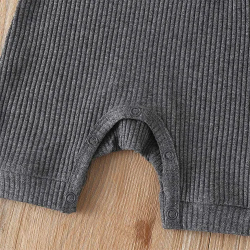 Vista 96 de Mameluco unisex de manga corta para bebé recién nacido, con botones, de una pieza, ropa de color sólido