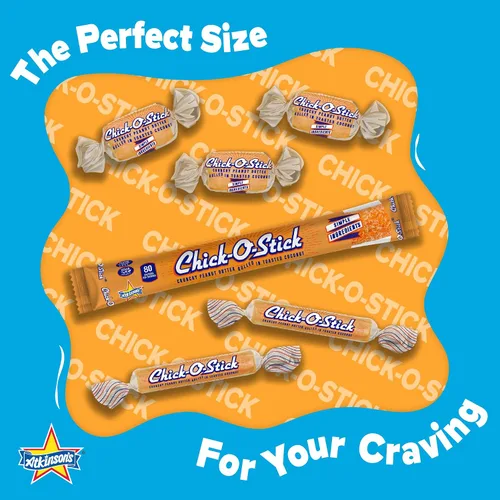 Vista 2 de Atkinson's Chick-O-Stick Nuggets PB Coco 3.75oz Bolsa de clavijas sin azúcar Bocados crujientes, sin gluten y kosher. Indulgencia amigable