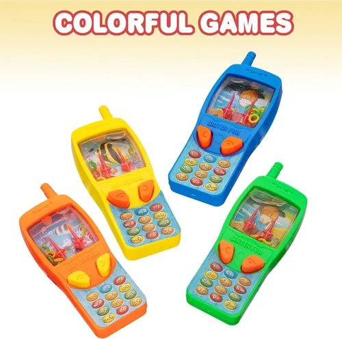 Vista 2 de ArtCreativity Juego de anillo de agua para teléfono celular de 4 pulgadas, paquete de 12, colorido juego de teléfono portátil para niños, divertidos