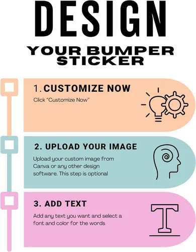 Vista 5 de Adhesivo personalizado para parachoques, haz tus propias calcomanías personalizadas, carga tu imagen o texto, calcomanías personalizadas