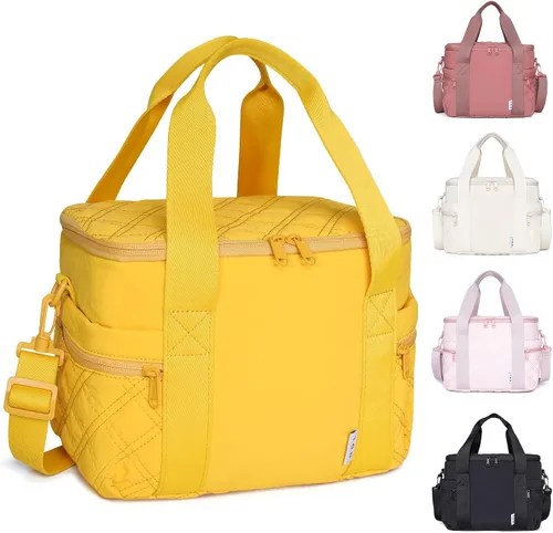 Vista 19 de NOL Natural Organic Lifestyle Bolsa Térmica de Almuerzo de Nylon para Mujeres Bonita Bolsa de Almuerzo Acolchada Grande A Prueba de Fugas Aislada