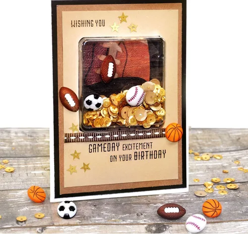 Vista 9 de Varios botones deportivos – Juego de más de 50 piezas para costura, álbumes de recortes y manualidades – fútbol, béisbol, fútbol, golf y esquí