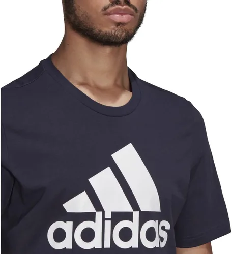 Vista 3 de adidas Camiseta Essentials Big Logo para hombre, color negro y blanco