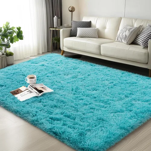 Vista 31 de Mugorn - Alfombras suaves y esponjosas de 2 x 3 pies para el hogar, alfombra pequeña con 4 mallas antideslizantes, color negro, 2 x 3 pies