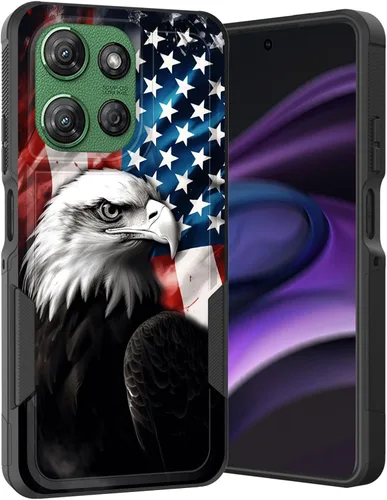 Vista 100 de para Moto G Play 4G 2024, funda de dos capas híbrida resistente y a prueba de golpes, PC duro + silicona suave protectora para Motorola Moto G Play